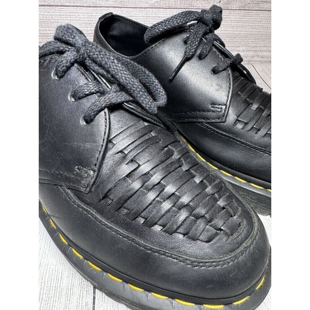 Dr Martens 1461 Bex WVN Basketweave Leather Oxford Sz 8 Men Black Luxor Shoes - Picture 6 of 13